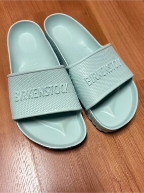Birkenstock Slide Sandals in Light Blue